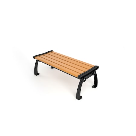 Frog Furnishings Cedar 4' Heritage Backless Bench with Black Frame PB 4CEDBFHERBAC